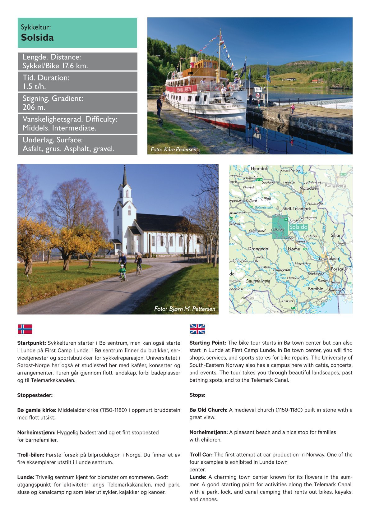 Informasjon om solsida sykkelrute