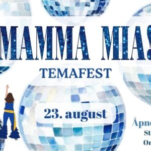 Plakat temafest Mamma Mia på Kroa i Bø