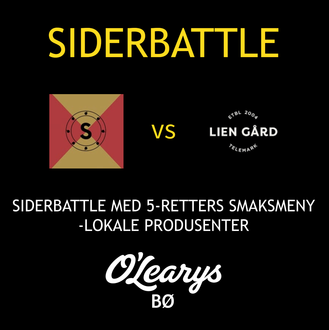 Siderbattle med 5-retters meny hos O'Learys Bø, lokale produsenter konkurrerer om beste smak.
