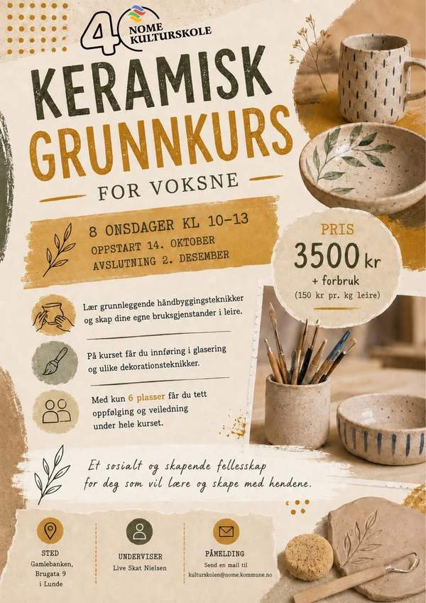 Featured image for “Keramisk grunnkurs for voksne”