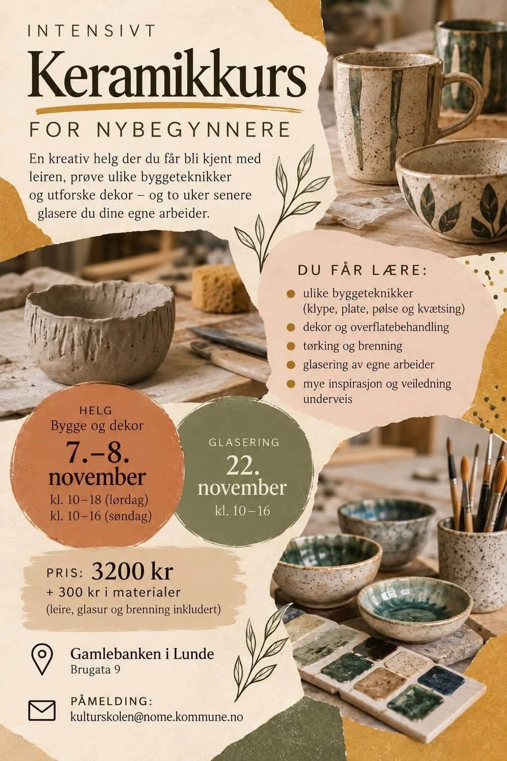 Featured image for “Intensivt keramikkurs i Gamlebanken, Lunde”